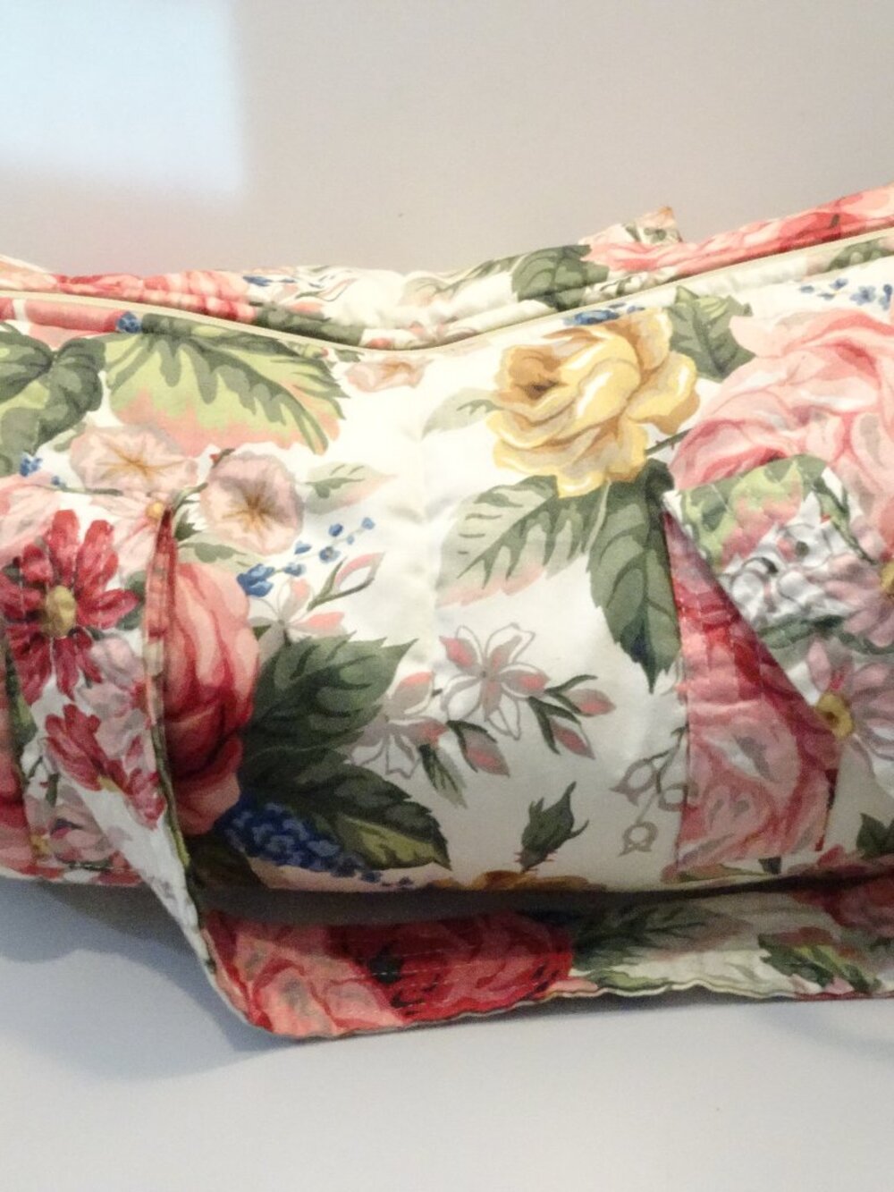 Gloria Rae Duffel Bag Flower Print Cottagecore Pink Green Vintage Fairy - Picture 1 of 7